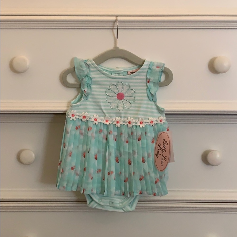 NWT Little Lass Lady Bug Onesie Dress